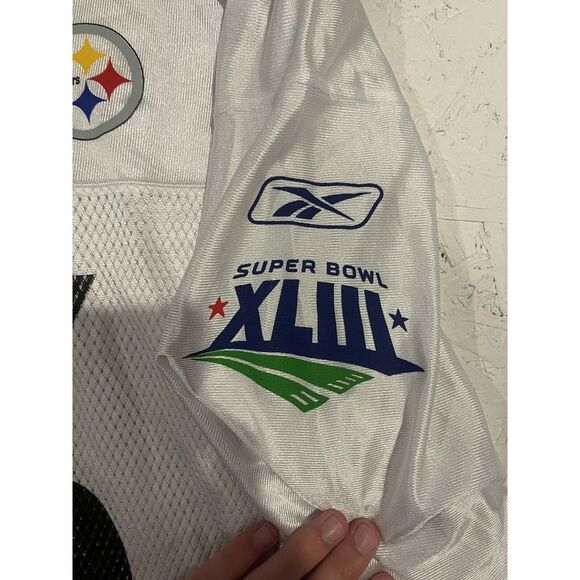 NFL Reebok Pittsburgh Steelers Ward 86 Jersey Size 2XL White Super Bowl XLIII - Picture 6 of 12